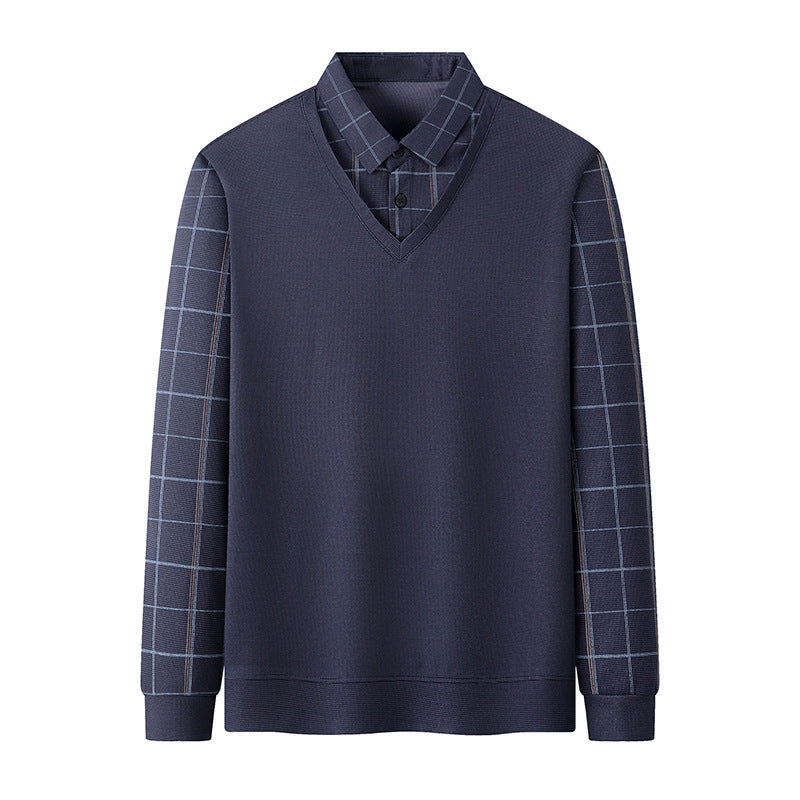 Fake Two-piece Loose Casual Polo Shirt