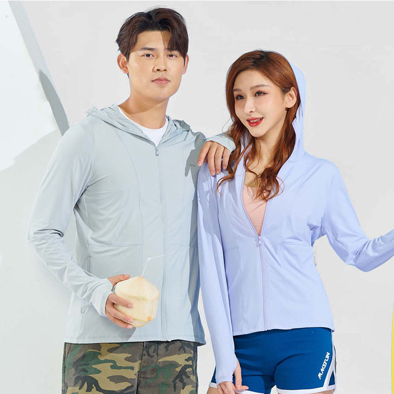 Cloud Raw Yarn Ice Silk Sun Protection Clothing Female UV Protection Sunscreen Fishing Suits Male