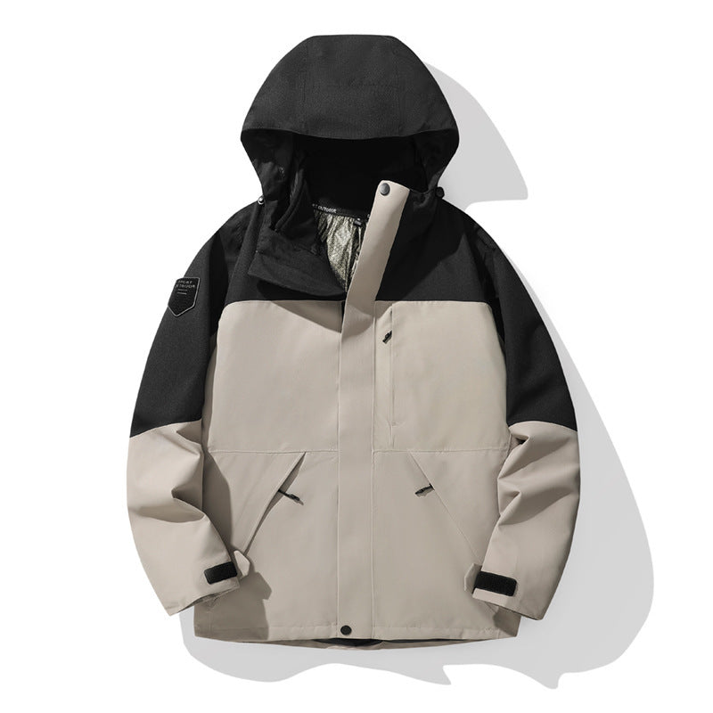 Men's And Women's Fall Winter Coat Removable Liner Adhesive Waterproof Two-piece Set
