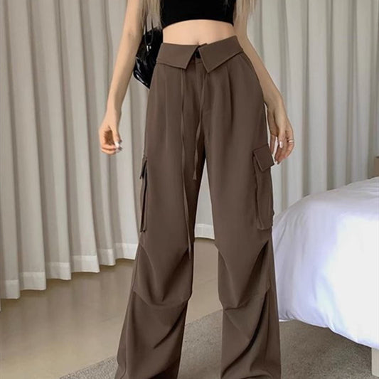 Retro Overalls Women's Design Multi-pocket Loose