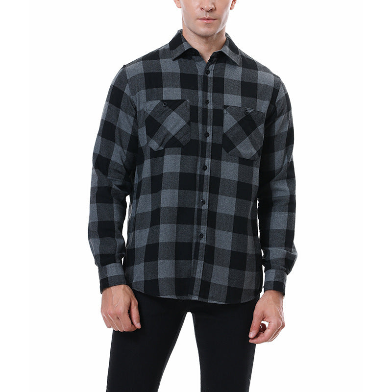Men's Plaid Flannel Brushed Thermal Shirt