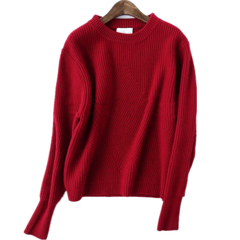 Solid Color Loose-fitting Large Size Knitted Bottoming Shirt