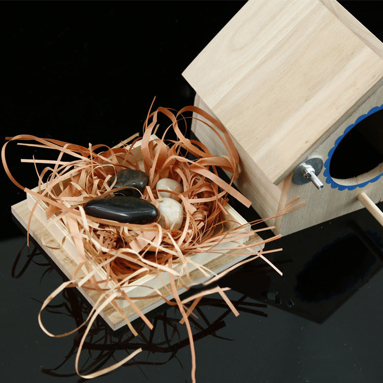 Wood Outdoor Hanging Type Of Budgerigar Breeding Bird House
