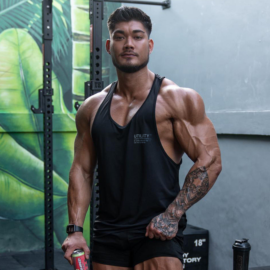 Fitness Training Printed Men's T-shirt Vest Top