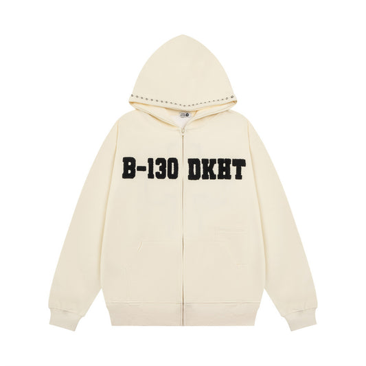 Letter Towel Embroidery Hooded Sweater For Men