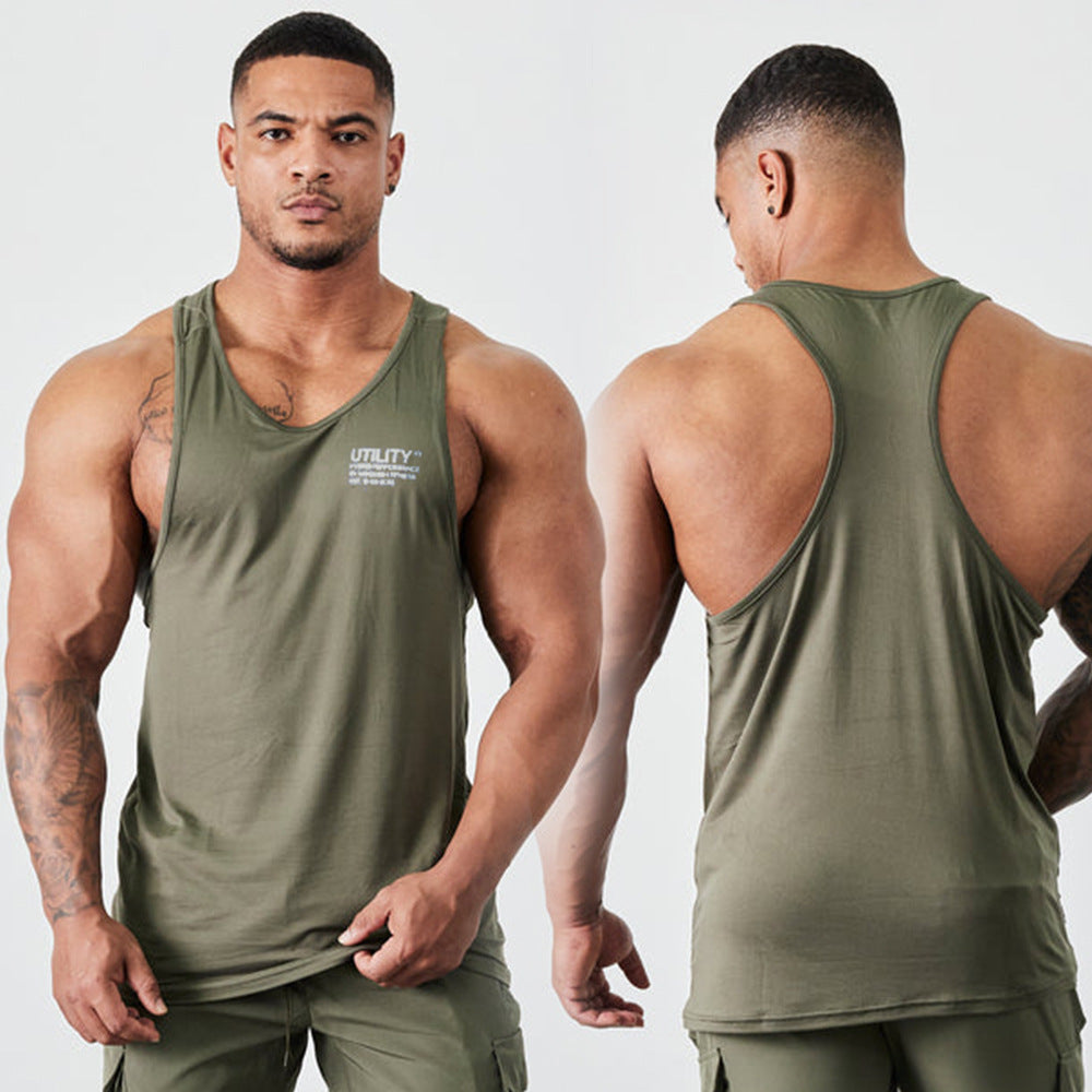 Fitness Training Printed Men's T-shirt Vest Top
