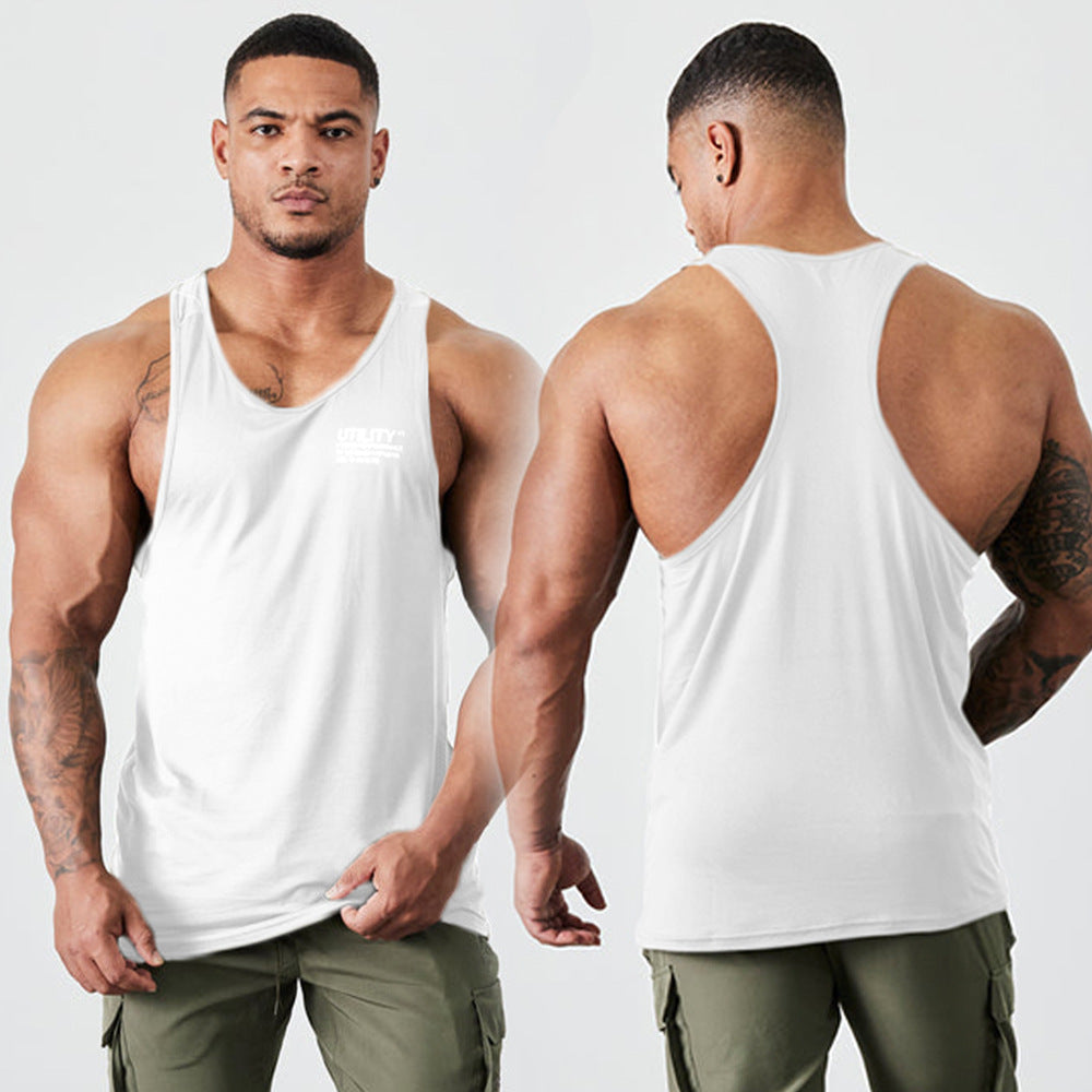 Fitness Training Printed Men's T-shirt Vest Top