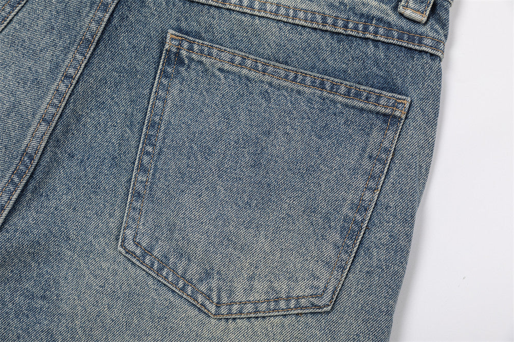 Men's American Washed White Jeans