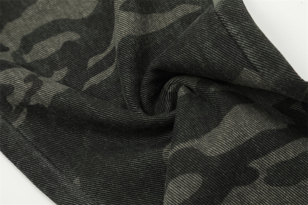 Men's Outdoor Camouflage Multi-pocket Design Sense Baggy Straight Trousers
