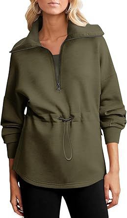 Women's Super Plus Size Sweatshirt Half Zipper Drawstring