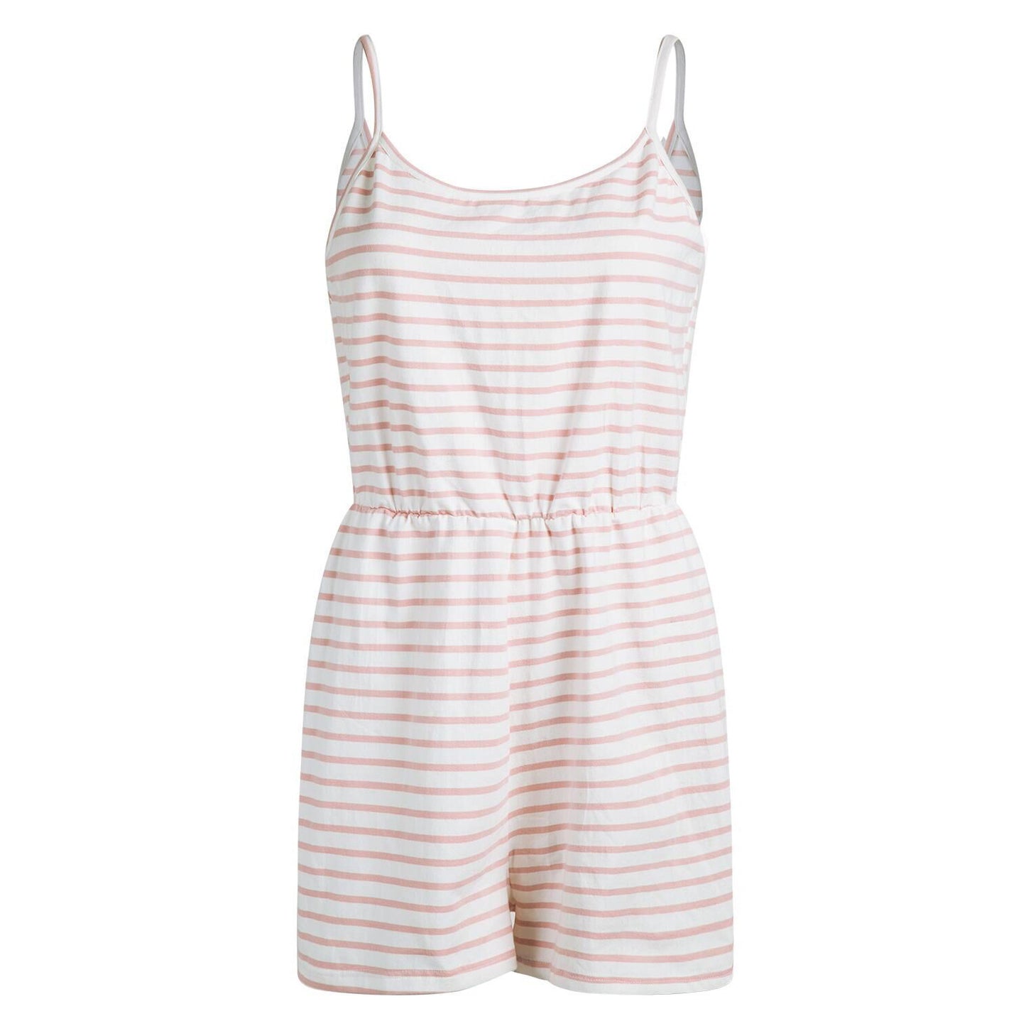 Casual Cotton Striped Spaghetti Straps Jumpsuit