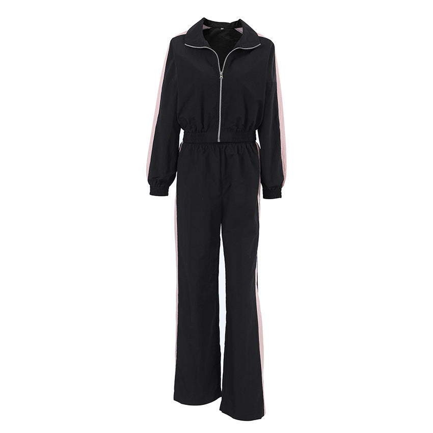 European And American Contrast Color Personality All-matching Fashion Casual Sports Suit