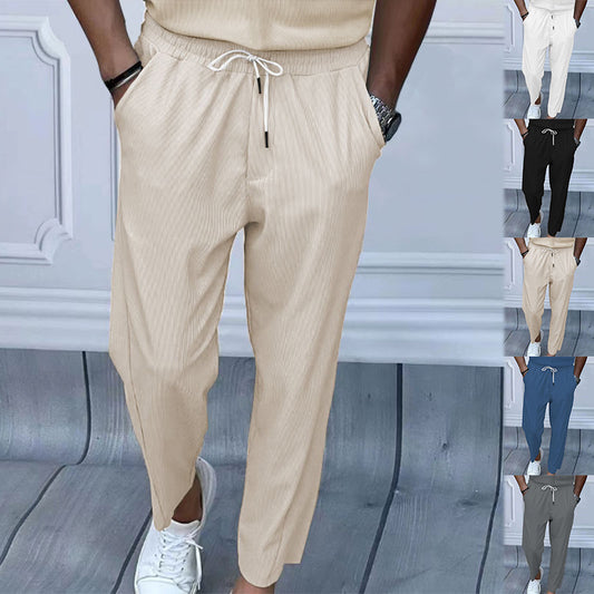 Solid Color Lace Pants Men's Sports Pants
