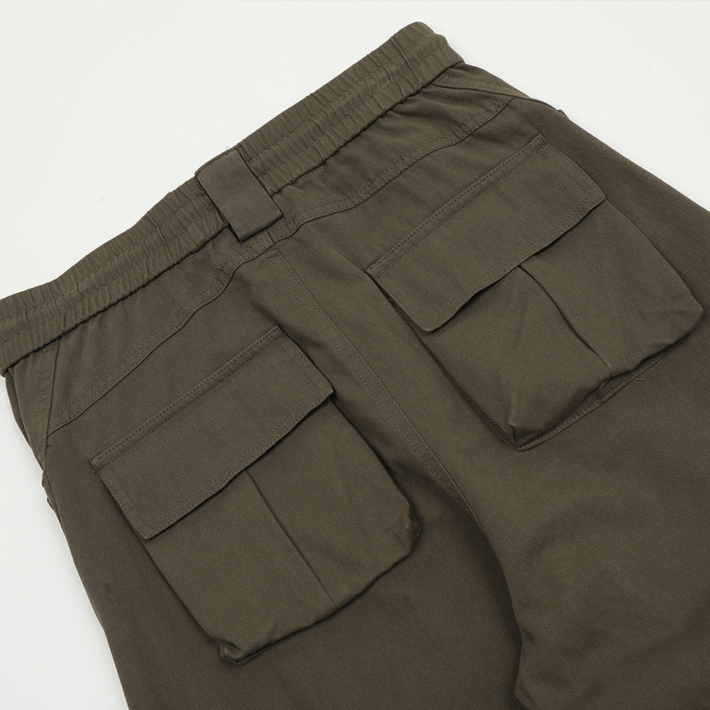 Deconstructed Drawstring Multi-pocket Paratrooper Pants Overalls