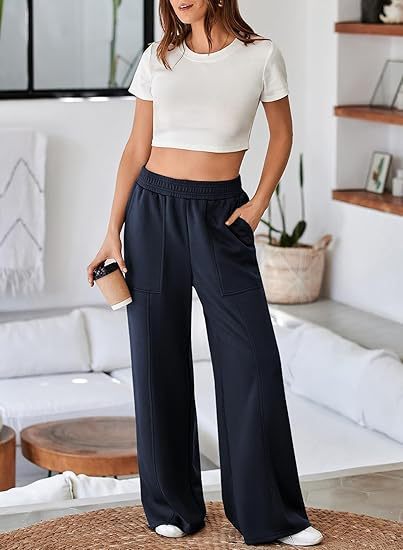 Women's High Waist Loose Wide Legs Trousers