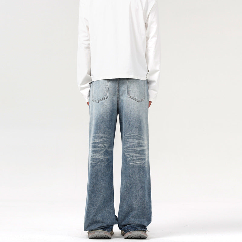 Washed Cat Beard Distressed Light Blue Skinny Jeans