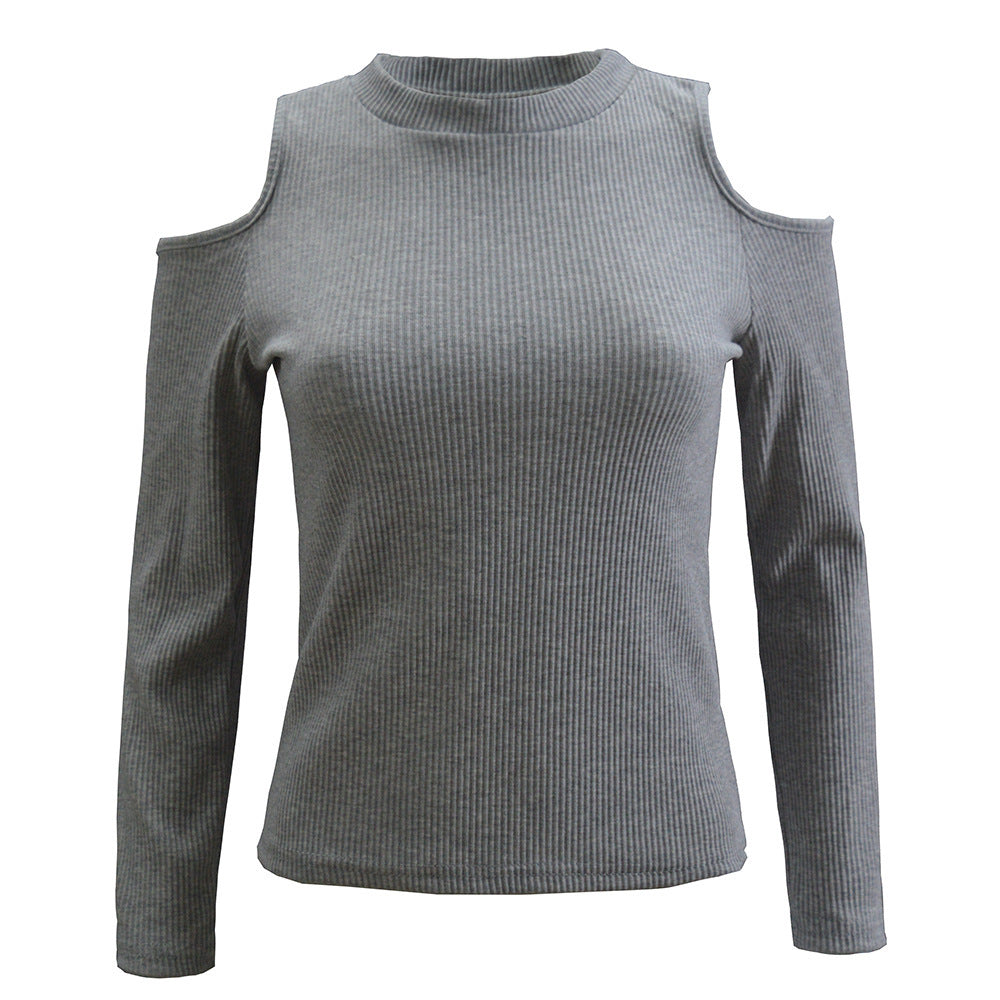 European And American Women's Long-sleeved Off-shoulder Turtleneck Sweater