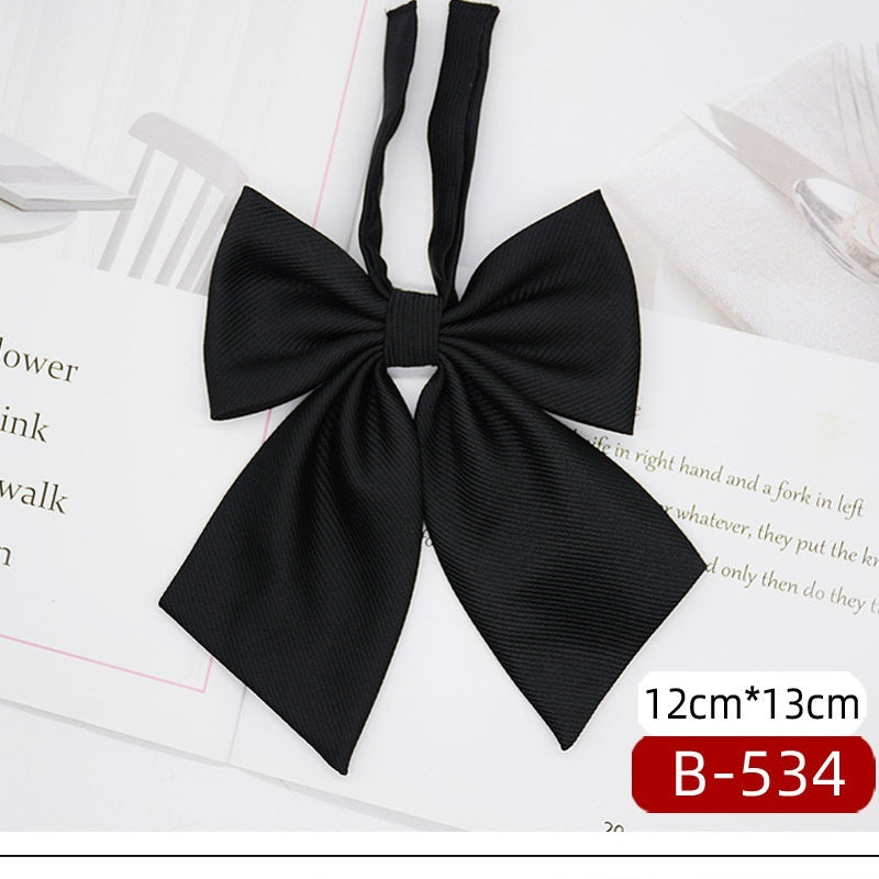 JK Tie Black Gray Plaid Striped Girl Bow
