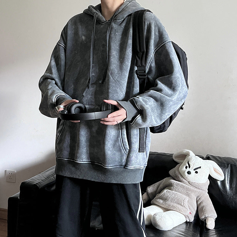 American Retro Waxed Washed Sweater Loose