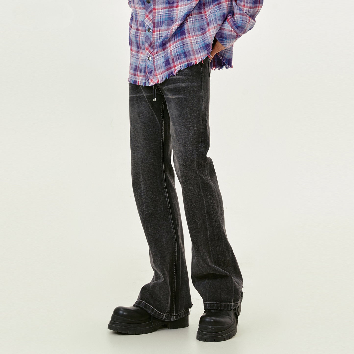 Men's Washed Distressed Cat Jeans