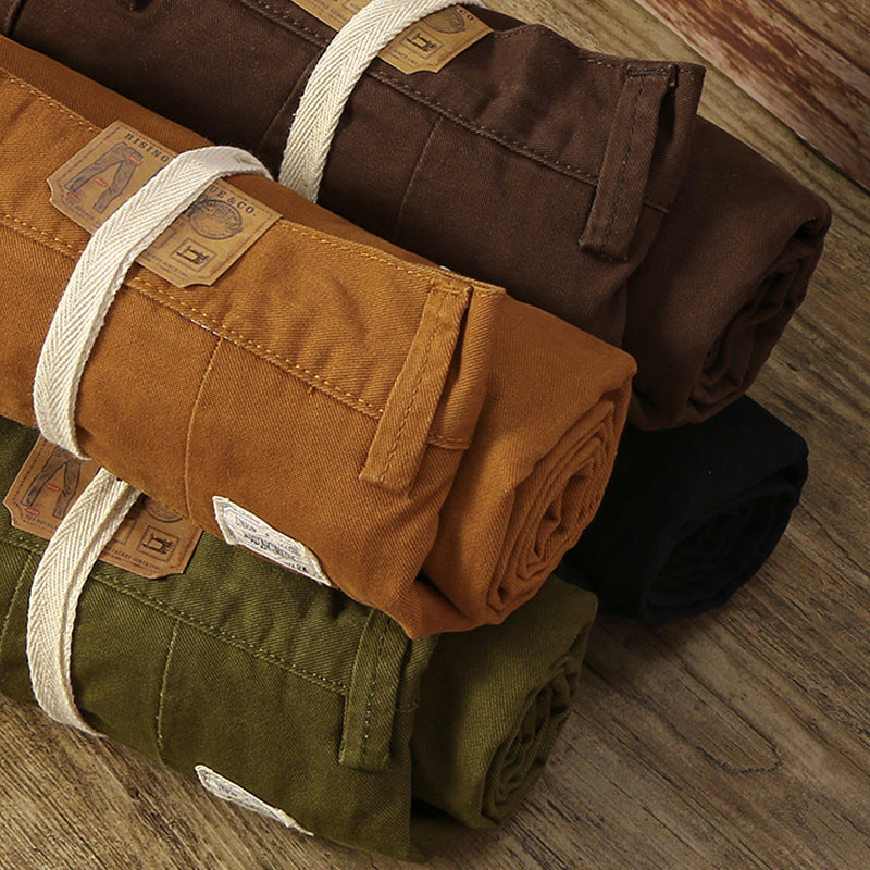 Autumn Cotton Straight Cargo Pants Men's