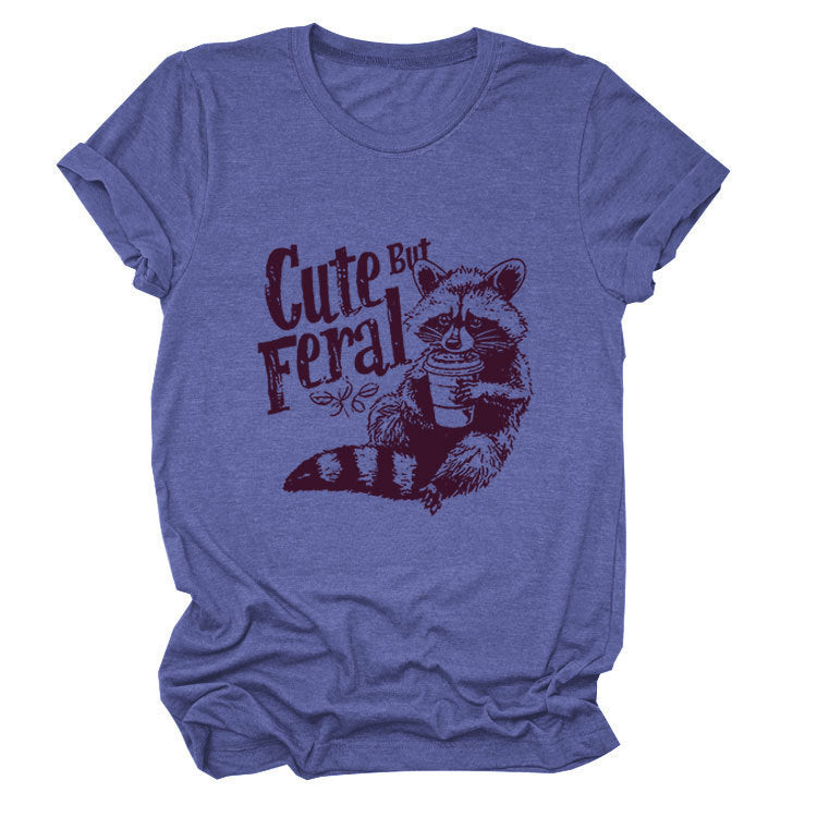 Guoli Printed Personality Round Neck Women's T-shirt