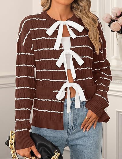 Women's Knitted Cardigan Tied Top
