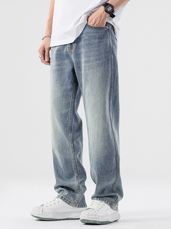 Men's Casual All-matching Baggy Straight Trousers