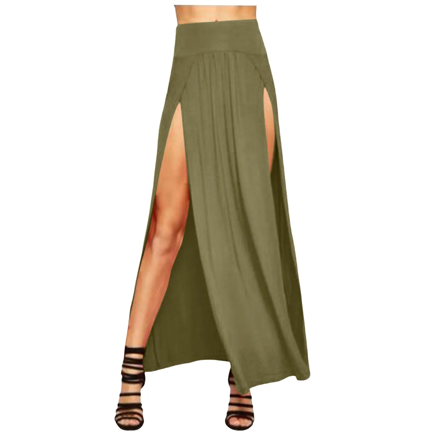 Skirts for Women Womens Double Split Maxi Long Skirt Ladies Short Leather Skirt