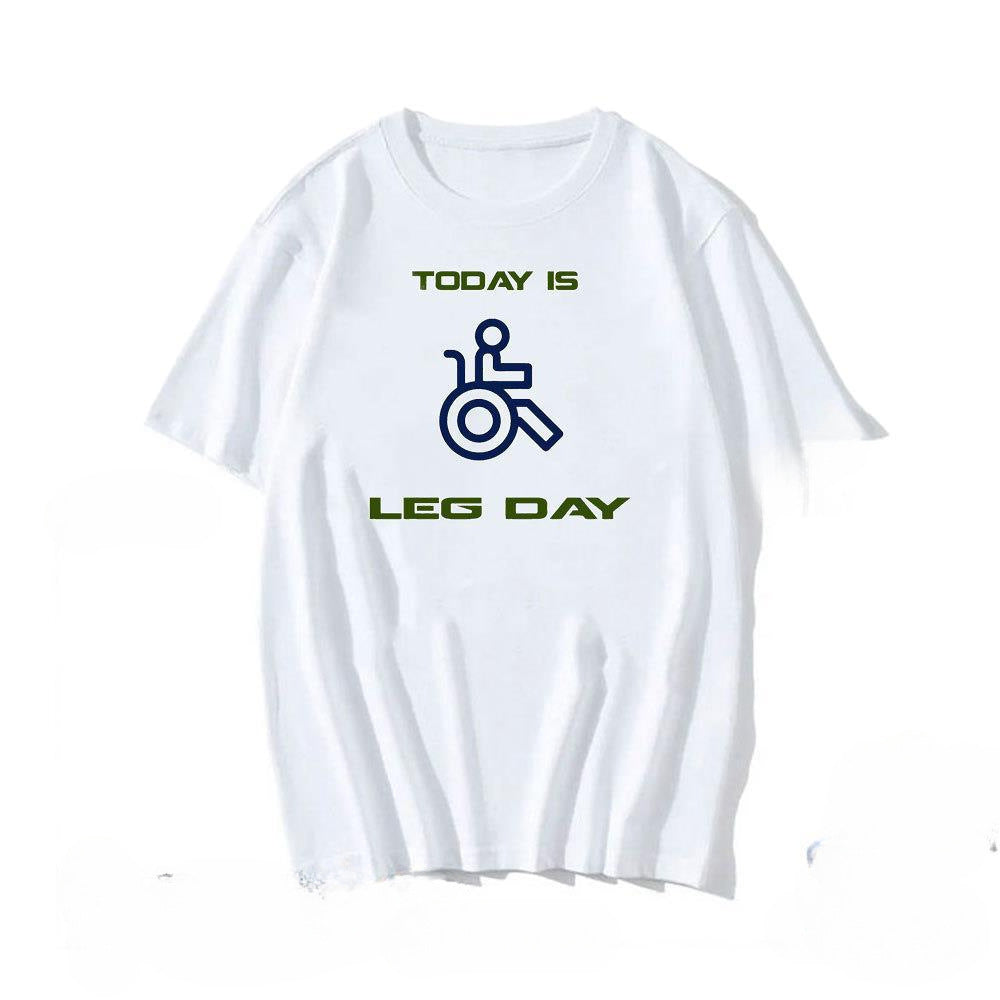 Novelty Novelty Leg Day Graphic Printed Bodybuilder T-shirt