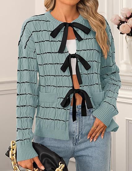 Women's Knitted Cardigan Tied Top