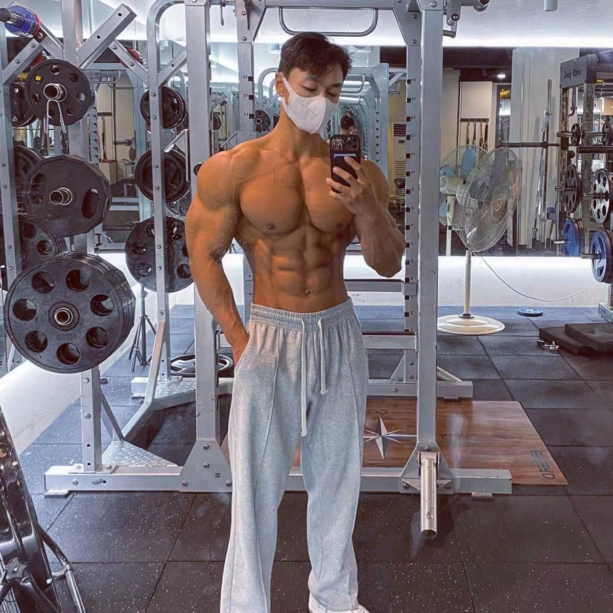 Men's Fashion Sports Fitness Gray Sweatpants