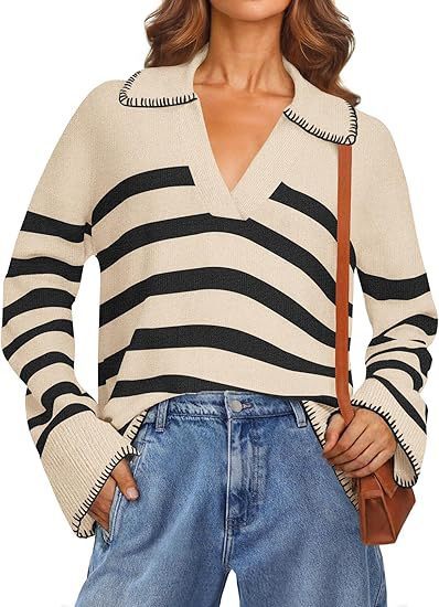 Women's V-neck Pullover Leisure Knitted Top