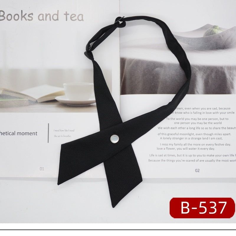 JK Tie Black Gray Plaid Striped Girl Bow