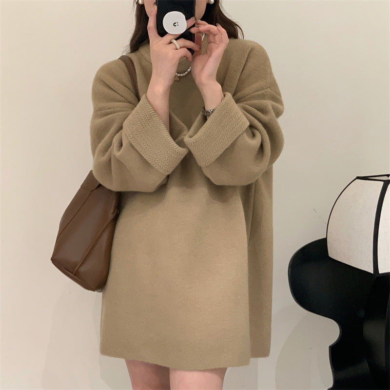 Medium Length Loose Thick Pullover Soft Glutinous Bottoming Sweater