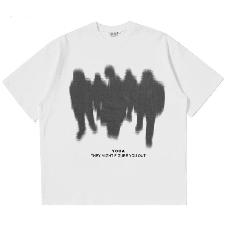 Oversized Shadow Cotton Harajuku Fashion Short Sleeve