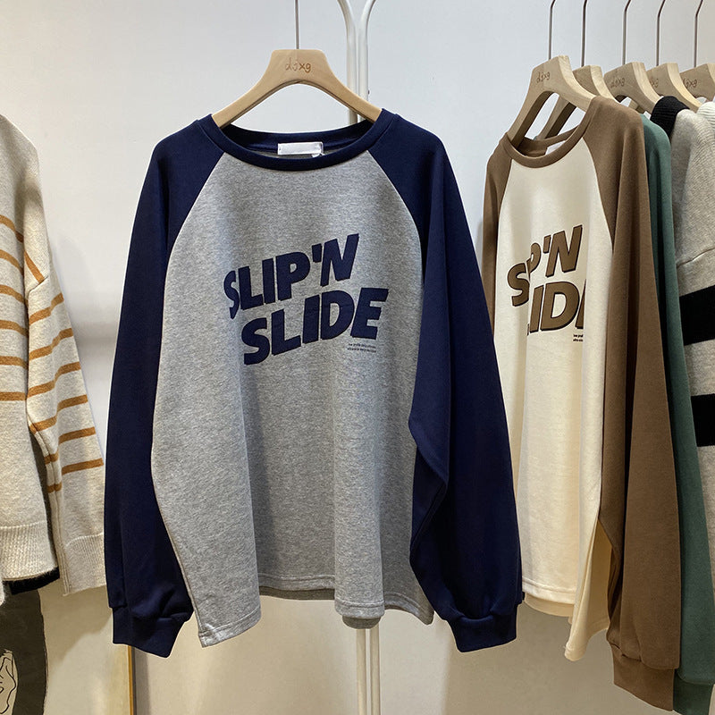 Slimming Long Sleeve All-match Raglan Top