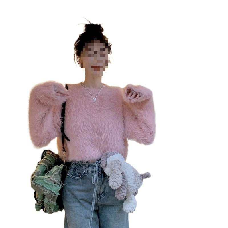 Idle Style Soft Glutinous Mink Sweater Women
