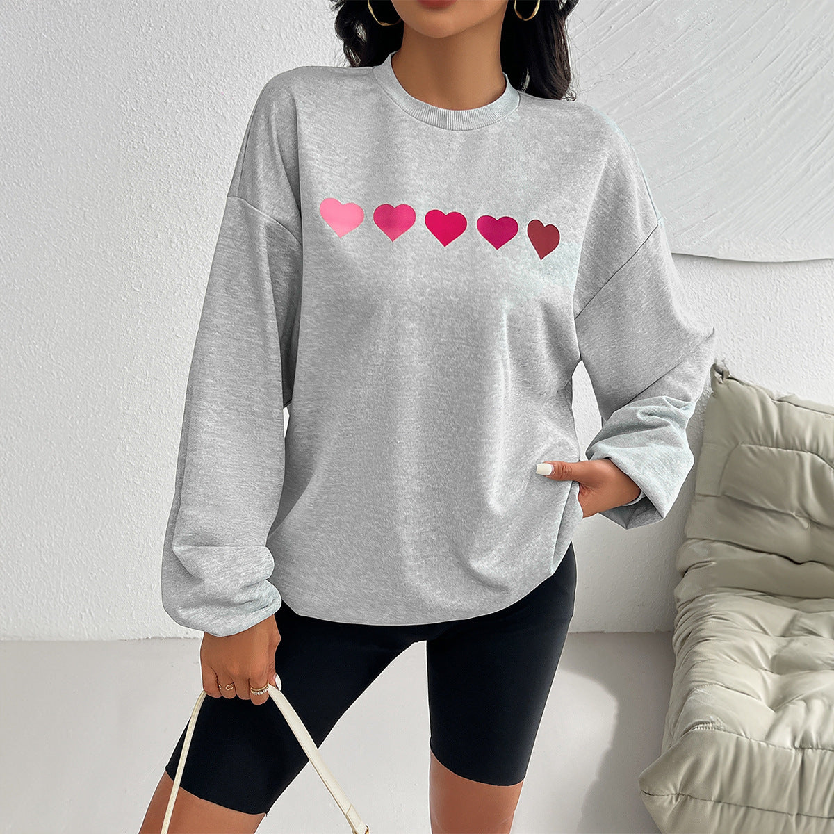 Casual Loose Floral Print Long Sleeve Pullover