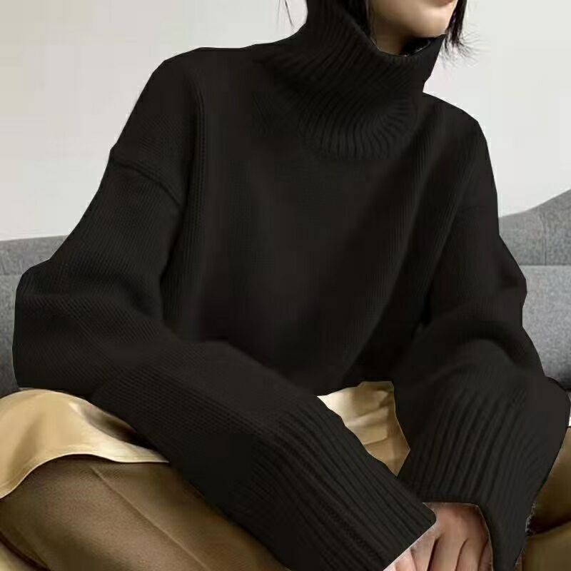Women's Turtleneck Sweater Pullover Loose Base