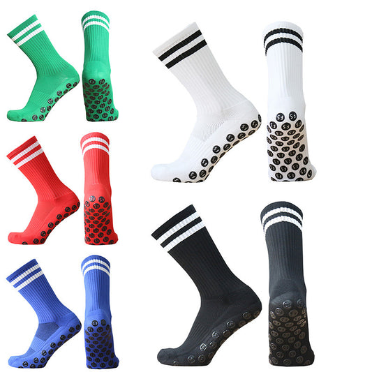Striped Men's And Women's Towel Bottom Non-slip Football Training Competition Socks