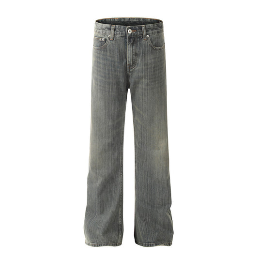Men's Slub Design Loose Casual Straight Pants