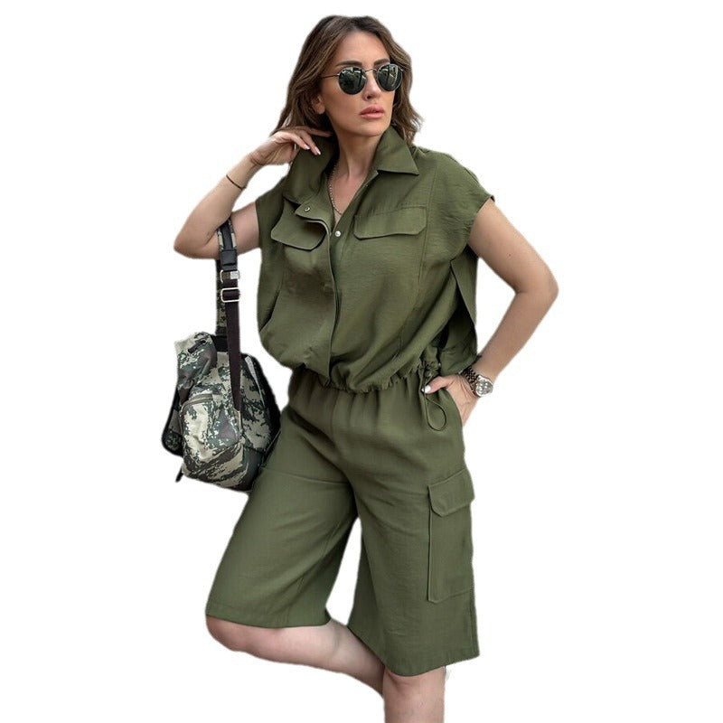 European And American Fashion Casual Set Women's Shorts Two-piece Set
