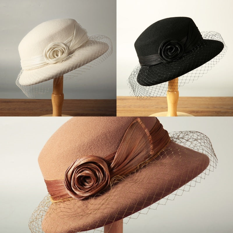 Wool Cap Children's Dome Mesh Decoration Fur Felt Hat