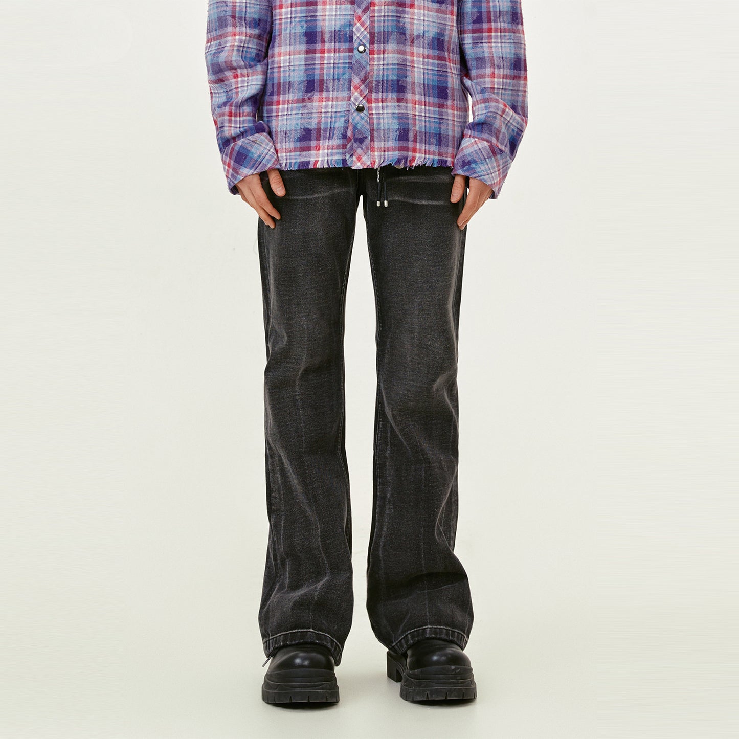Men's Washed Distressed Cat Jeans