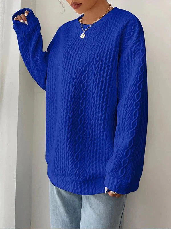 Women's Casual And Comfortable Jacquard Round Neck Sweater