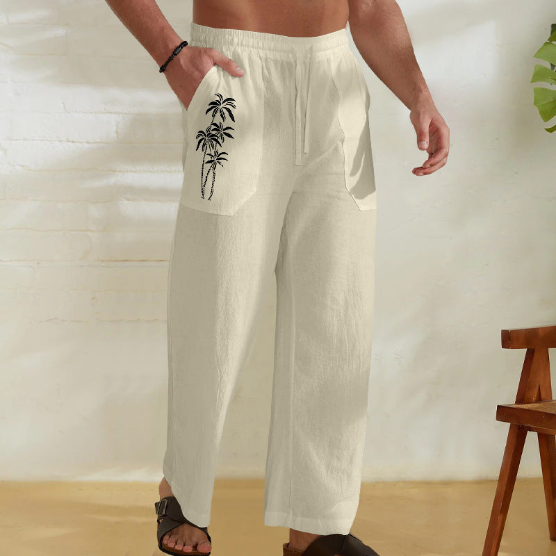 European And American Straight Loose Printed Chinese Style Pants