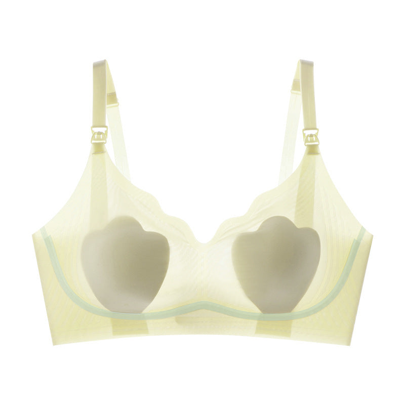 Pregnant Thin Seamless Underwear Women's Wireless Lace Bra