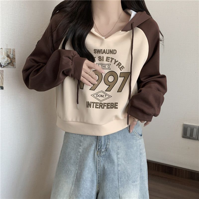 Loose Slimming Thin All-matching Hooded Top