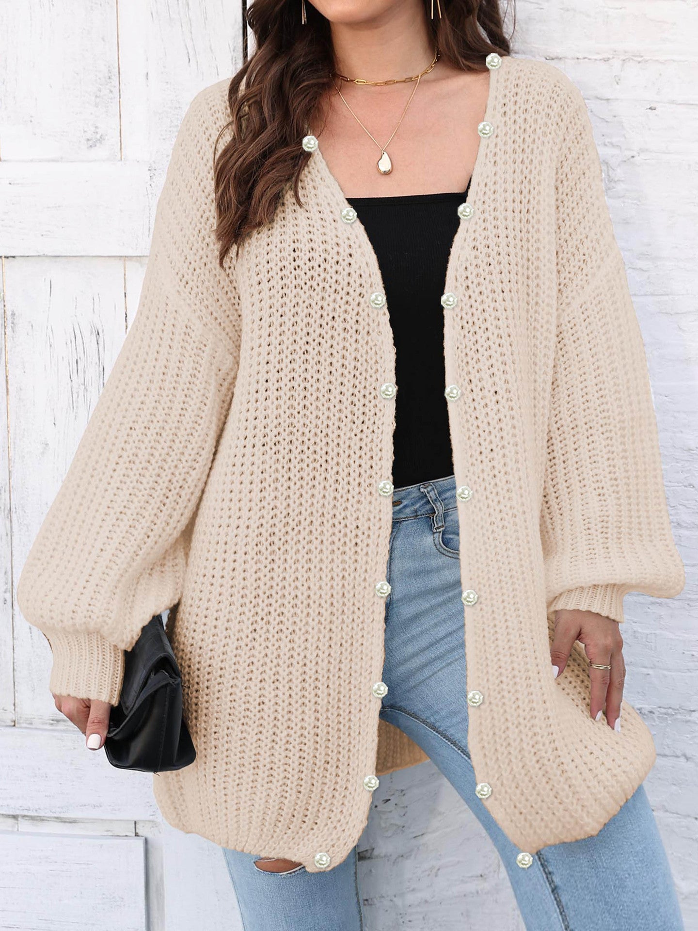 Women's Thick Coat Thick Needle Woven Sweater